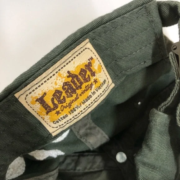 Leader Croix de Lorraine Distressed Green Baseball Cap - Picture 13 of 14